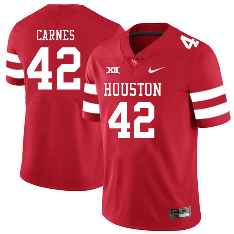 Men #42 Dalton Carnes Houston Cougars College Big 12 Conference Football Jerseys Sale-Red - Click Image to Close